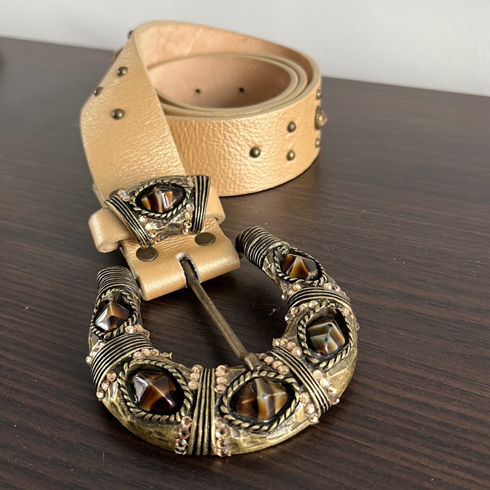 NEW Leatherock Statement leather and Rhinestone Belt